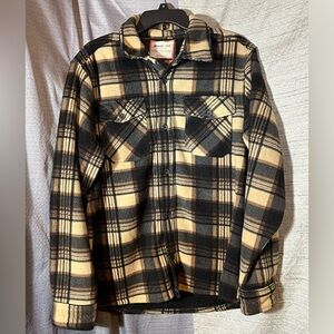 NWOT! Hawke & Co Men’s Sz M Black and Tan Plaid Flannel Shirt Jacket